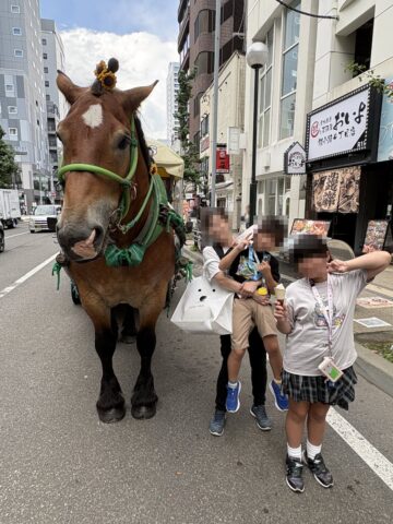 札幌の街で出会った大きな馬